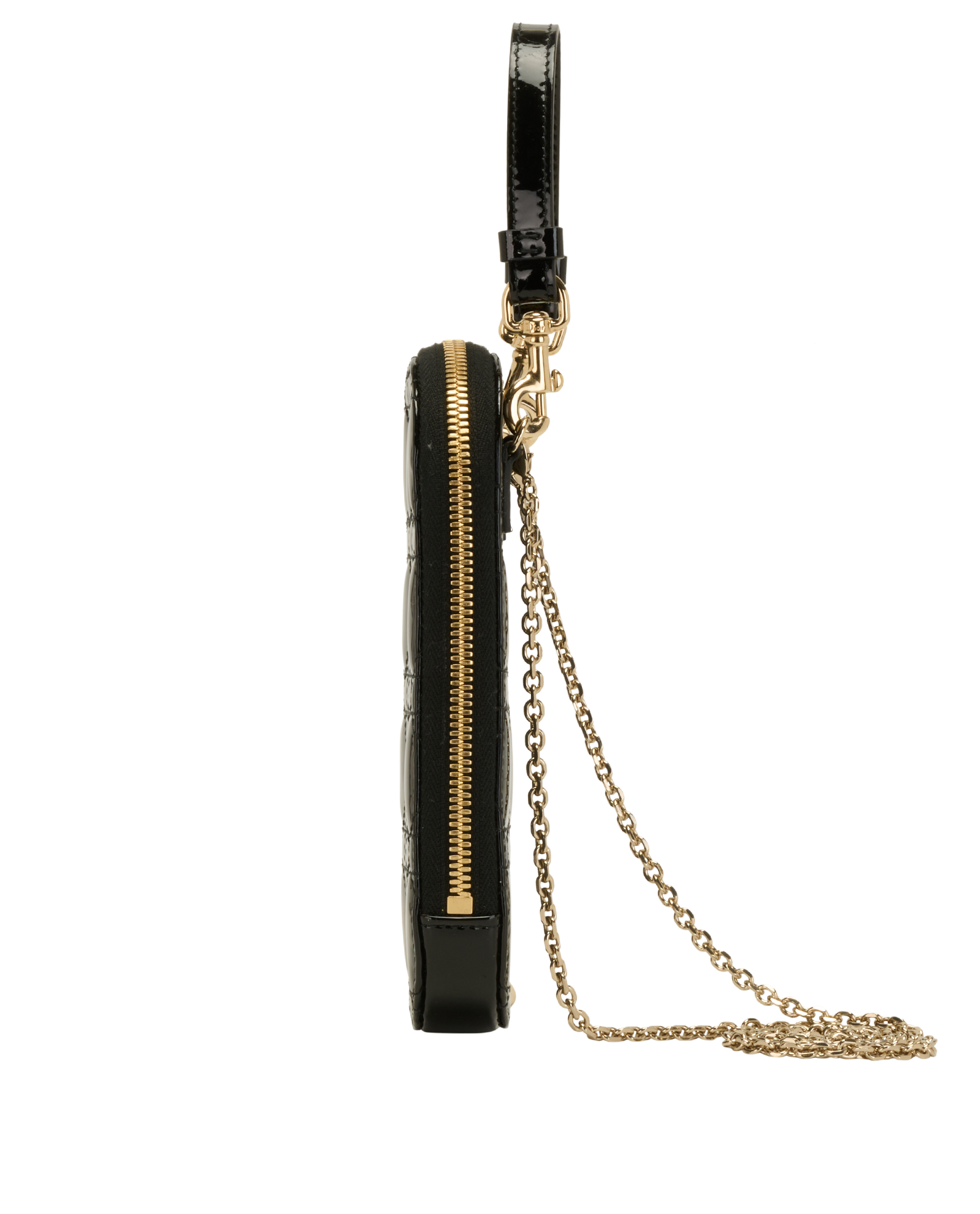 Call'In Dior Phone Holder, &pound;550, Handbags, Black, Patent Leather, Bottom view